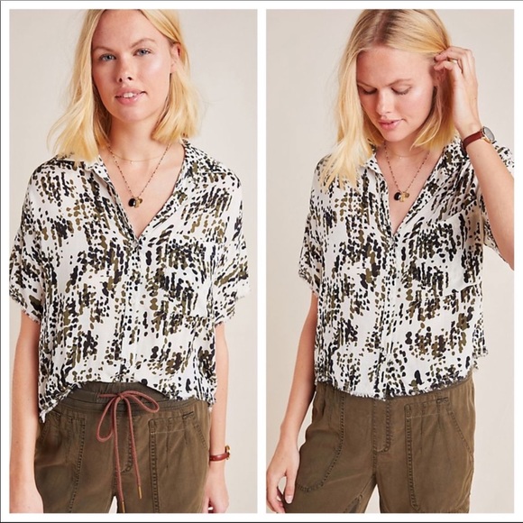 Cloth & Stone 🌵 Abstract Camo Crop Shirt - Picture 5 of 7